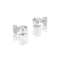 Art.No.cr108834obovs- Сребърни обици винт 7мм с обков crystal  от  
