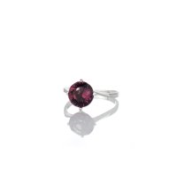Art.No.am108834obprs- Нежен сребърен пръстен с австрийски кристал amethyst от  
