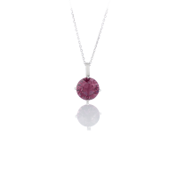 Art.No.am108834obvsfzd025- Сребърно колие с кристал 7мм amethyst от  