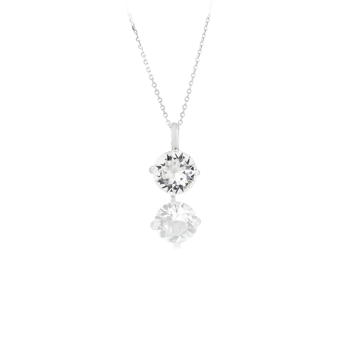 Сребърно колие с кристал 7мм crystal
