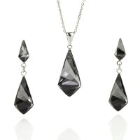 Art.No.sini4731231810ovsrooosd- Сребро 925 комплект колие с обици винт Кайт silver night от  