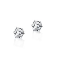 Art.No.cr48416ovs- Сребърни обици винт с австрийски кристали Кубче 6мм crystal от  