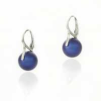 Art.No.irdblpearl581012ops- Сребърни обици с перли 12мм панта IR dark blue от  