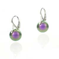 Art.No.irprpearl581012ops- Сребърни обици с перли 12мм панта iridescent purple от  