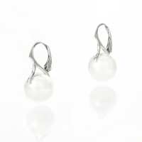 Art.No.wpearl581012ops- Сребърни обици с перли 12мм панта white от  