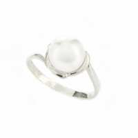 Art.No.wpearl803prs- Сребърен пръстен с перла 8мм white от  