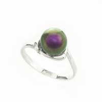 Art.No.irpurpearl803prs- Сребърен пръстен с перла 8мм iridescent purple от  