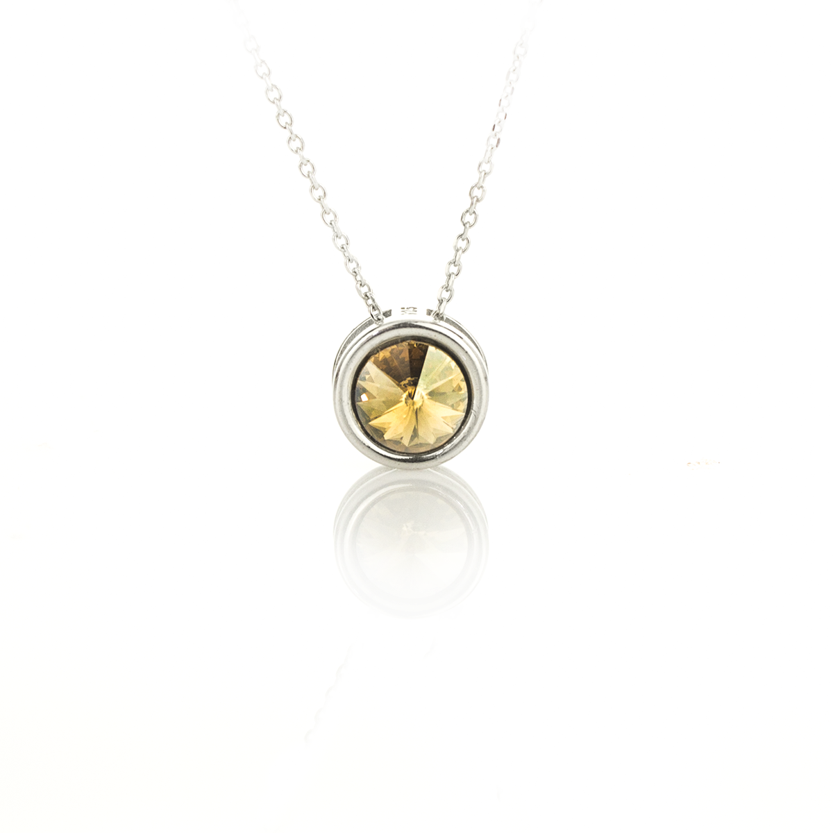 Сребърно колие Мини ривола раунд golden shadow