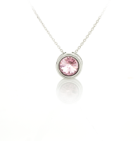Art.No.lr1122ss29rminivsfzd025- Сребърно колие Мини ривола раунд light rose  от  