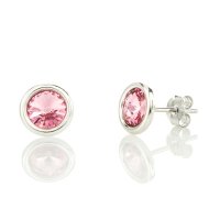 Art.No.lr1122ss29roundovs- Сребърни обици винт Мини ривола раунд light rose от  