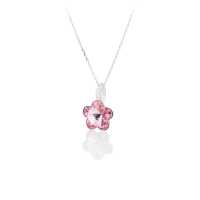 Art.No.lr474410vsfzd025- Сребърно колие с кристално цвете 10мм light rose от  