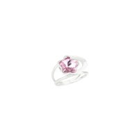 Art.No.lr474410roundprs- Сребърен пръстен с кристално цвете light rose от 