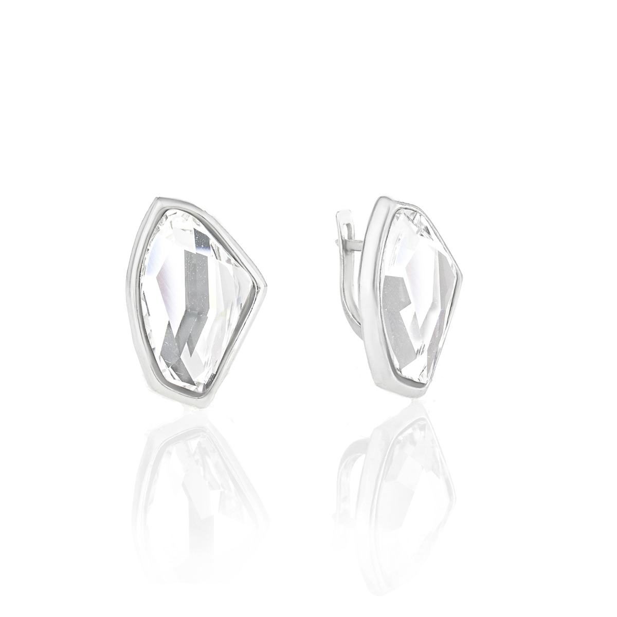 Сребърни обици с кристали Галактик crystal