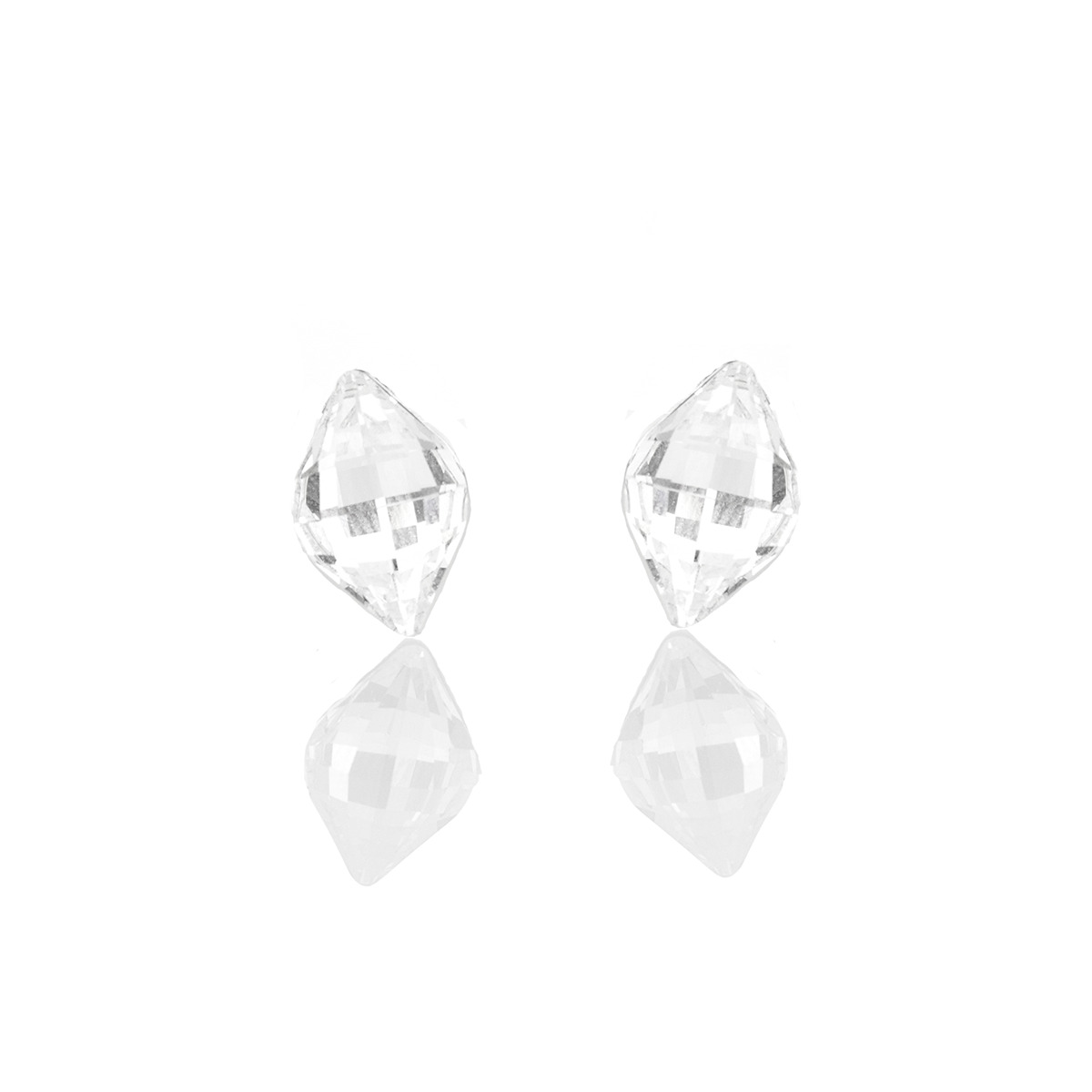 Дамски сребърни обици с австрийски кристали 14мм crystal
