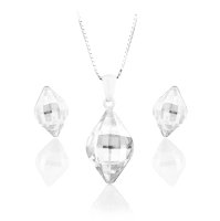Art.No.cr42301914ovskvd015- Комплект колие с обици сребро 925 crystal от 