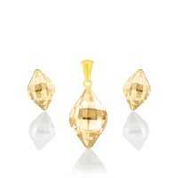 Art.No.gs42301914ovsg- Комплект колие с обици сребро 925 с позлата golden shadow от 
