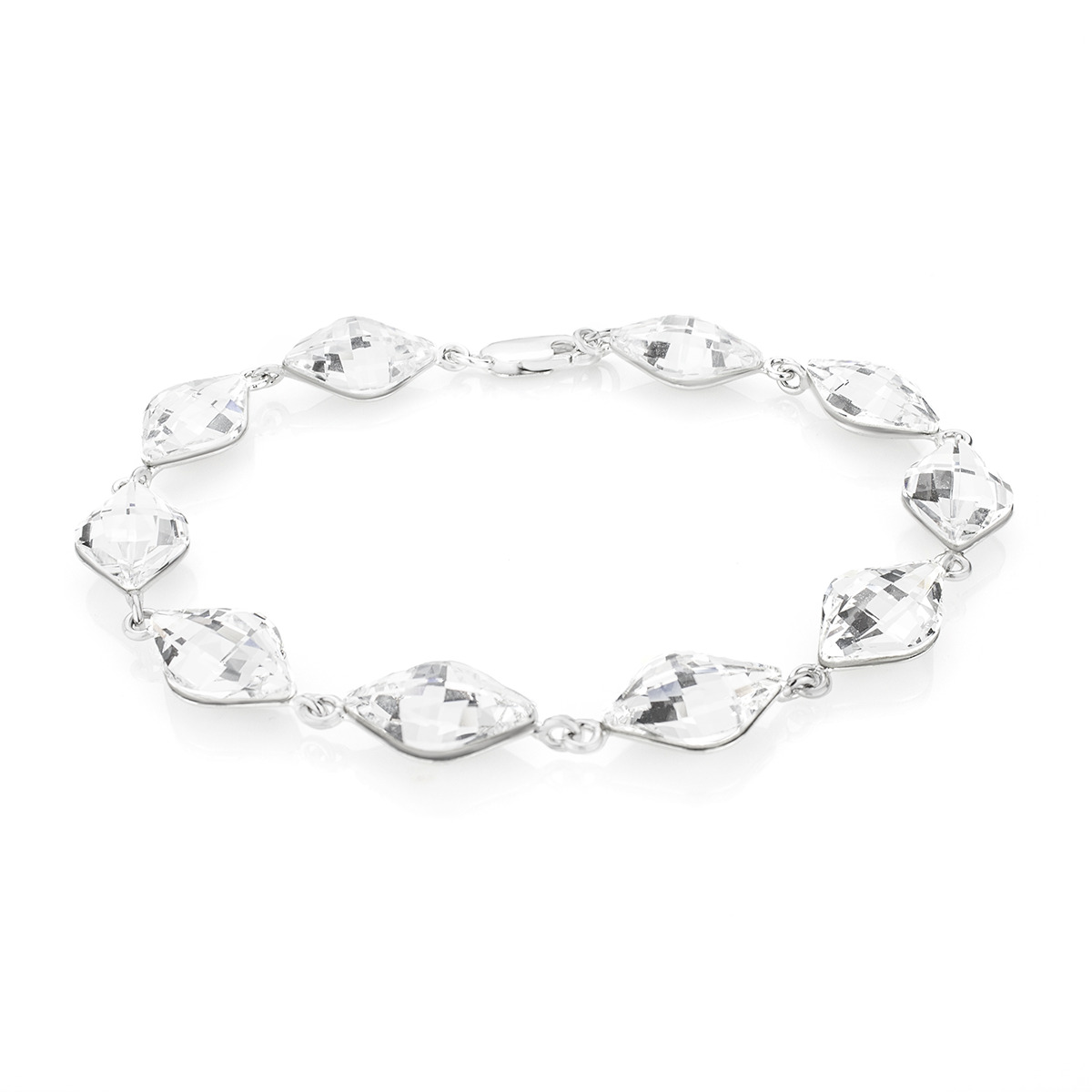 Сребърна гривна с ефектни кристали crystal
