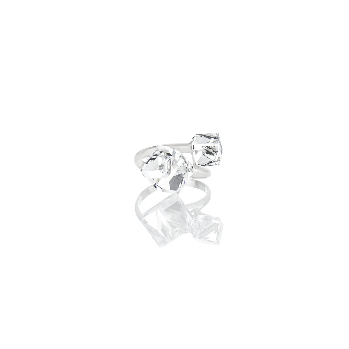 Пръстен сребро 925 с кристални кубчета crystal