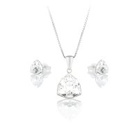 Art.No.cr4706127ovskvd015- Комплект колие с обици винт сребро 925 Трилиант crystal от  