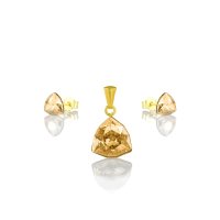 Art.No.gs4706127ovsg- Сет колие с обици винт сребро 925 Trilliant golden shadow от  