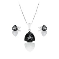 Art.No.sini4706127ovskvd015- Сет колие с обици винт сребро 925 Trilliant silver night от  