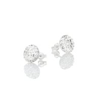 Art.No.crsmallcircleincrovs- Сребърни обици винт Кръг с инкрустирани кристали crystal от  