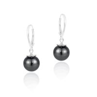 Art.No.dgrpearl10dos- Висящи обици с перли сребро 925 dark grey от  