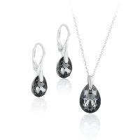 Art.No.sini64331611sroosd- Сребърен комплект с австрийски кристали Капка silver night от  