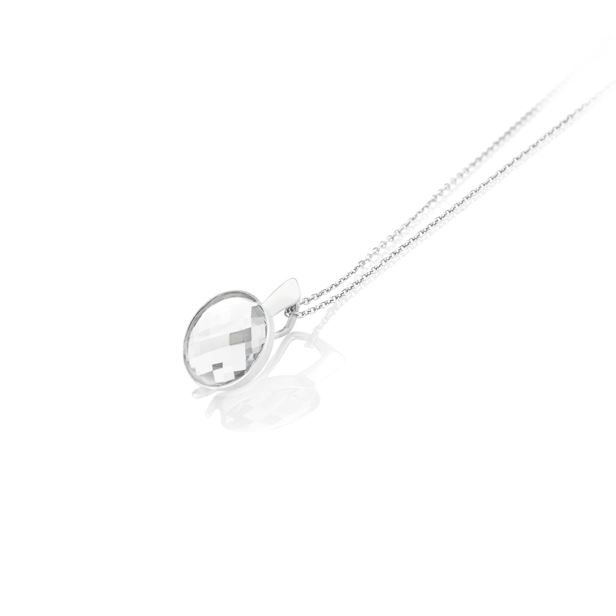 Сребърно колие с австрийски кристал Кръг crystal