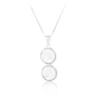 Art.No.cr20351010vsfzd025- Сребърно колие с австрийски кристали Кръг crystal от 