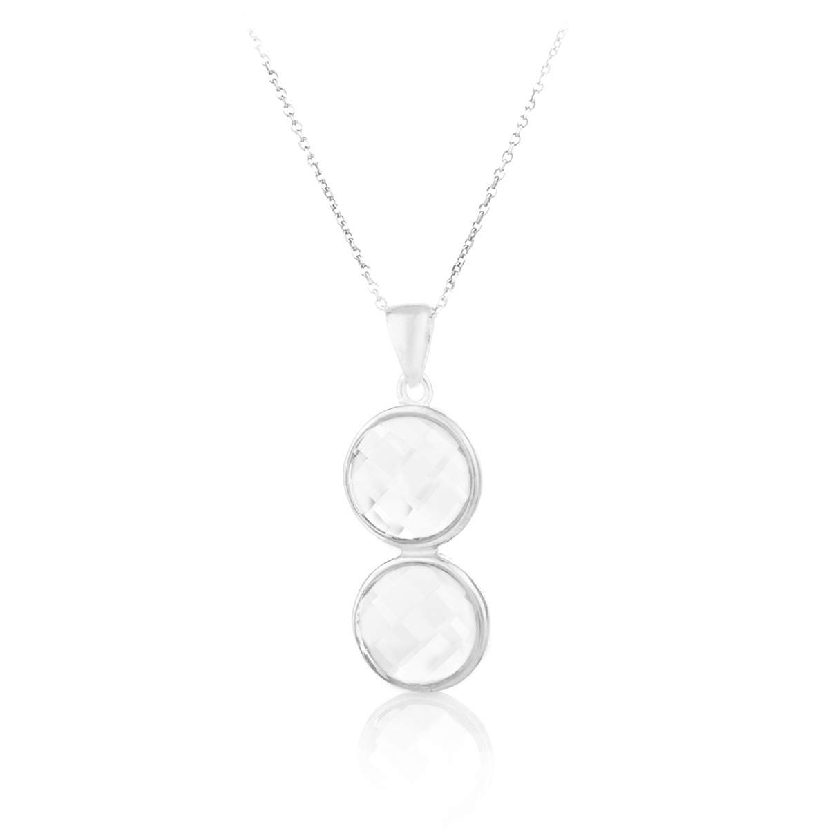 Сребърно колие с австрийски кристали Кръг crystal