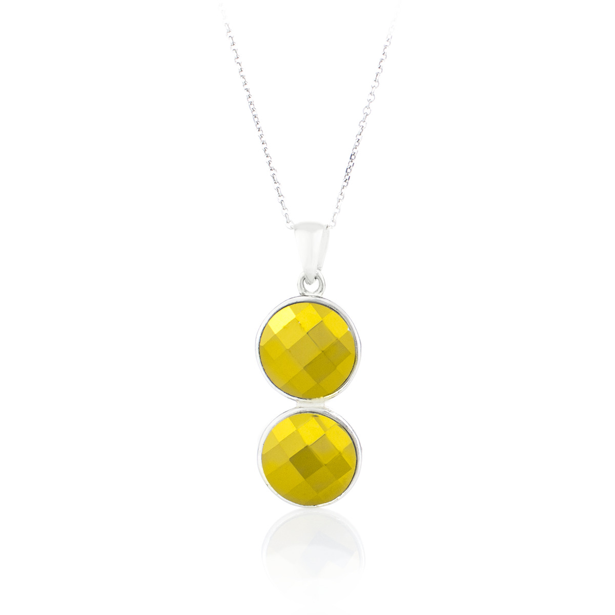 Сребърно колие с австрийски кристали Кръг dorado