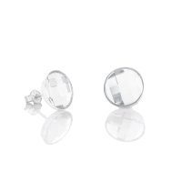 Art.No.cr203510ovs- Сребърни обици винт Кръг crystal от 