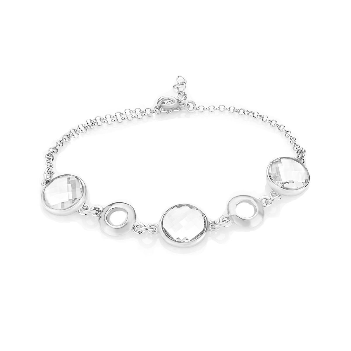 Сребърна гривна с 3 елемента Кръг crystal