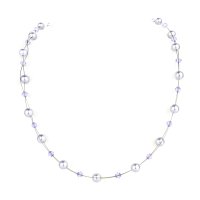 Art.No.lavender6violet4kolie- Нежно перлено колие с кристали lavender от  