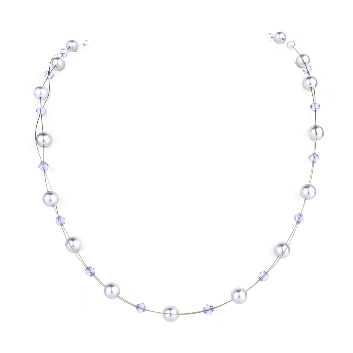 Нежно перлено колие с кристали lavender