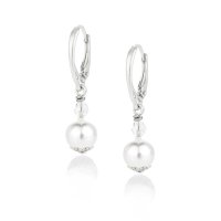 Art.No.w8cr6dos- Висящи обици с перли и кристали 5810 8 white от  