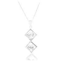 Art.No.cr249388vsfzd025- Сребърно колие с австрийски кристали Плочка crystal от 