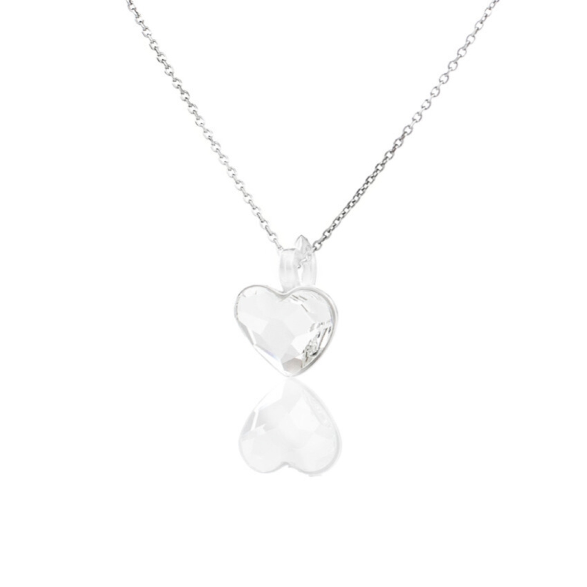 Сребърно колие Сърце 10мм crystal