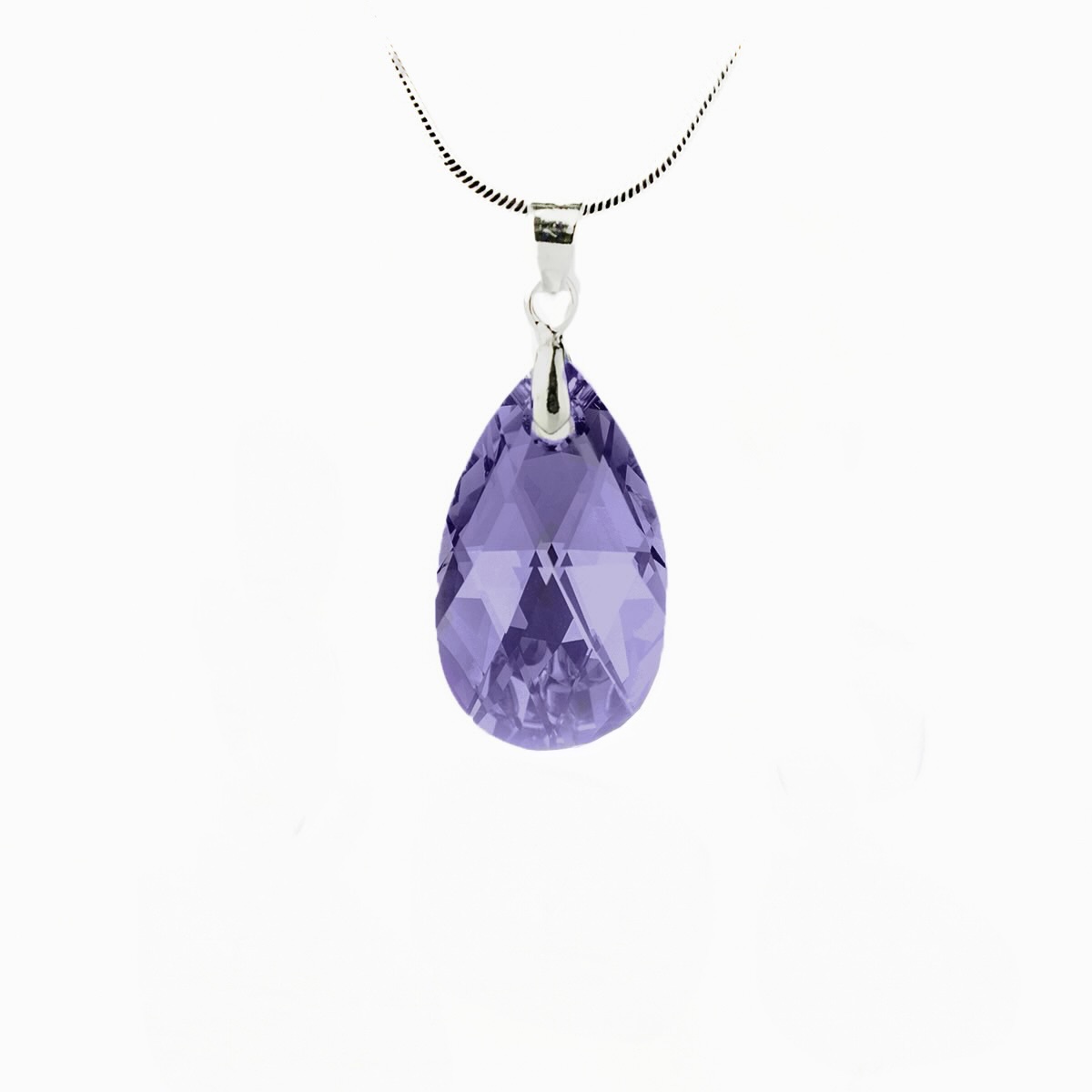 Кристално колие Класическа капка 22мм tanzanite
