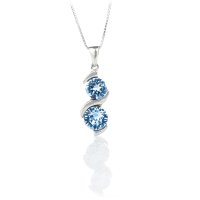 Art.No.aq108834vskvd015- Сребърно колие с кристални детайли Ксириус aquamarine от  