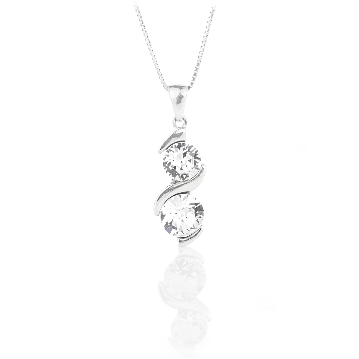 Сребърно колие с кристални детайли Ксириус crystal