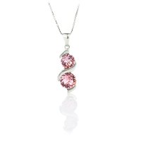 Art.No.lr108834vskvd015- Сребърно колие с кристални детайли Ксириус light rose от  