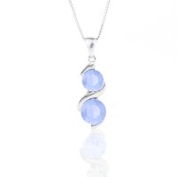 Art.No.abo108834vskvd015- Сребърно колие с кристални детайли Ксириус air blue opal от  