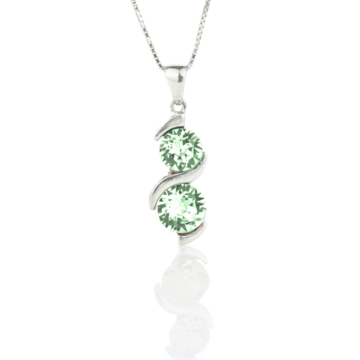 Сребърно колие с кристални детайли Ксириус chrysolite