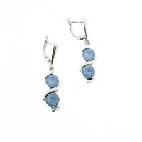 Art.No.abo108834dos- Сребърни висящи обици с кристали Ксириус air blue opal  от  
