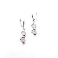 Art.No.rwo108834dos- Сребърни висящи обици с кристали Ксириус rose water opal  от  