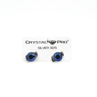 Art.No.metbl108834ovs- Сребърни обици винт с австрийски кристали Ксириус metallic blue от  