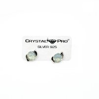 Art.No.wo108834ovs- Сребърни обици винт с австрийски кристали Ксириус white opal от  