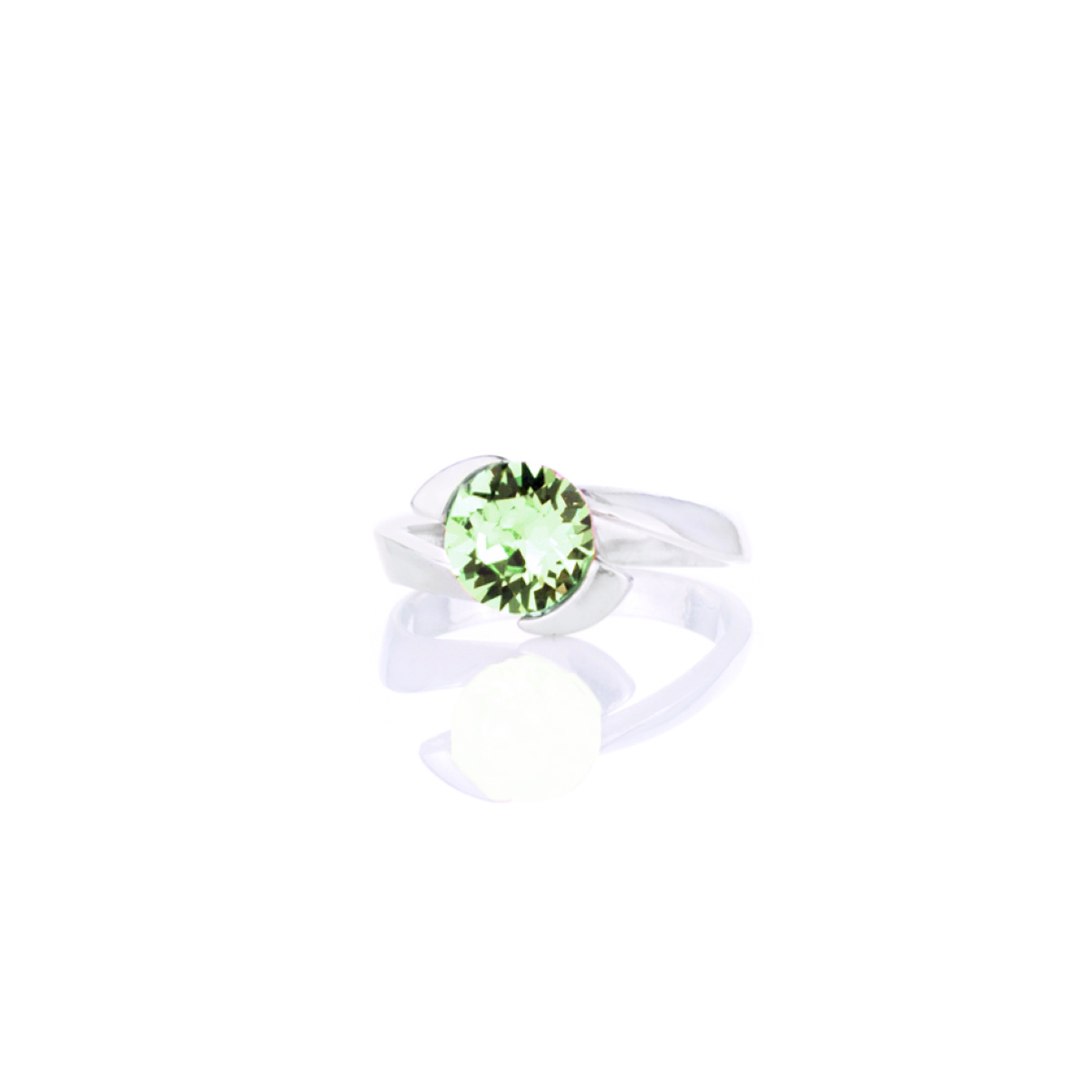 Сребърен пръстен с кристал Ксириус chrysolite